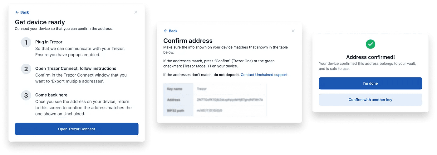 Confirm address on device solution